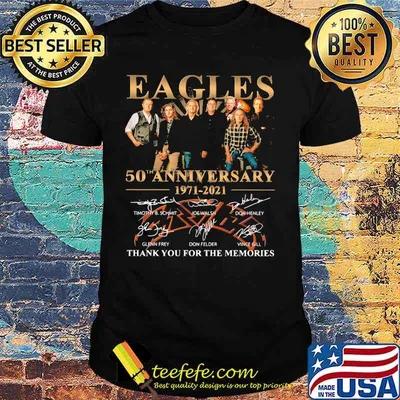 Eagles 50th anniversary 1971 2020 thank you for the memories signatures shirt