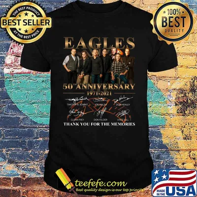 Eagles 50th anniversary 1971 2020 thank you for the memories signatures shirt