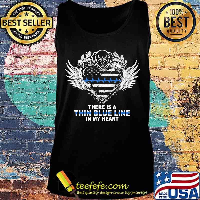 Eagles there is a thin blue line in my heart american flag independence day s Tank top Eagles there is a thin blue line in my heart american flag independence day s Tank top