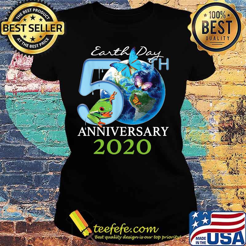 Earth day 50th anniversary 2020 frog and butterflies s Ladies tee Earth day 50th anniversary 2020 frog and butterflies s Ladies tee