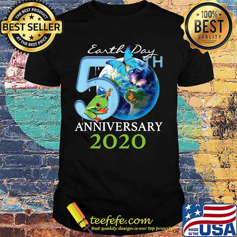 Earth day 50th anniversary 2020 frog and butterflies shirt