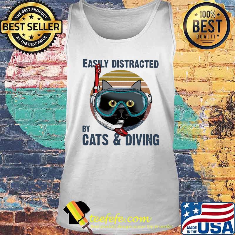 Easily distracted by cats and scuba diving vintage retro s Tank top Easily distracted by cats and scuba diving vintage retro s Tank top