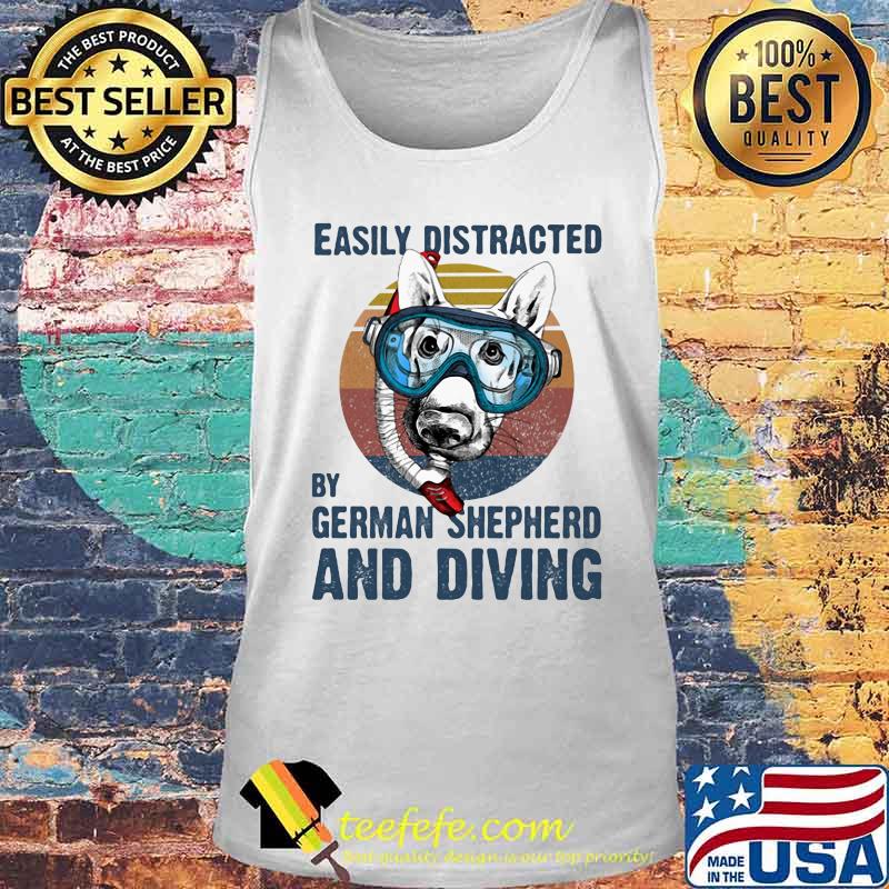 Easily distracted by german shepherd and scuba diving vintage retro s Tank top Easily distracted by german shepherd and scuba diving vintage retro s Tank top