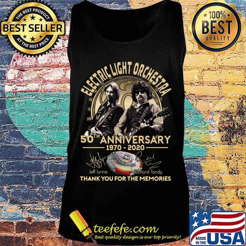 Electric light orchestra 50th anniversary 1970 2020 thank you for the memories signatures s Tank top Electric light orchestra 50th anniversary 1970 2020 thank you for the memories signatures s Tank top