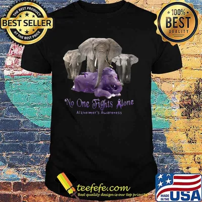 Elephant no one fights alone alzheimers awareness shirt