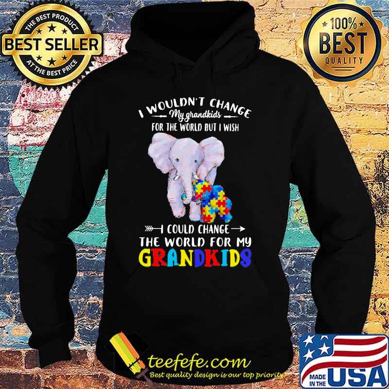 Elephants autism i wouldn't change my grandkids for the world but i wish i could change the world for my grandkids s Hoodie Elephants autism i wouldn't change my grandkids for the world but i wish i could change the world for my grandkids s Hoodie