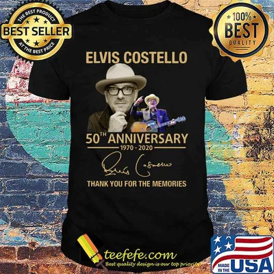 Elvis costello 50th anniversary 1970 2020 thank you for the memories signature shirt