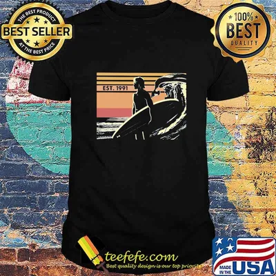 Est 1991 Surfing Vintage Retro Shirt