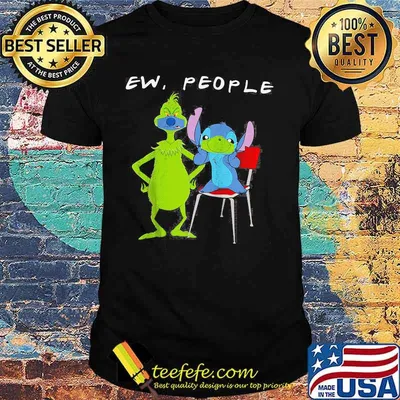 Ew People Friend Grinch And Stitch Mask shirt