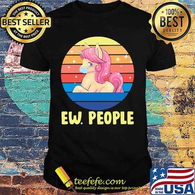 Ew People Unicorn Mask Vintage Retro Shirt