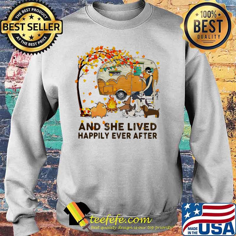 Fall Girl camping with dogs and she lived happily ever after s Sweater Fall Girl camping with dogs and she lived happily ever after s Sweater