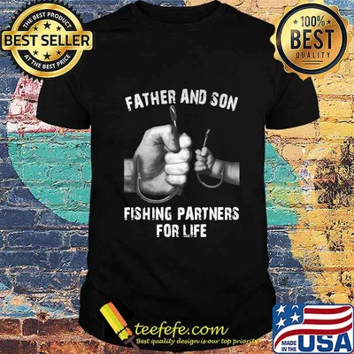 Father and son fishing partners for life father's day shirt