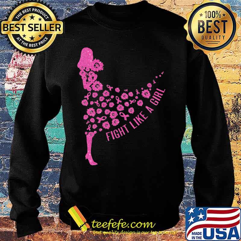 FIGHT LIKE A GIRL SUNFLOWER BREAST CANCER AWARENESS SHIRT Sweater FIGHT LIKE A GIRL SUNFLOWER BREAST CANCER AWARENESS SHIRT Sweater