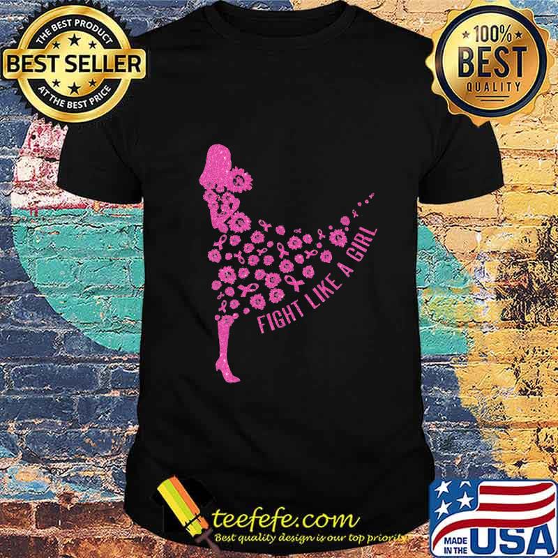 FIGHT LIKE A GIRL SUNFLOWER BREAST CANCER AWARENESS SHIRT