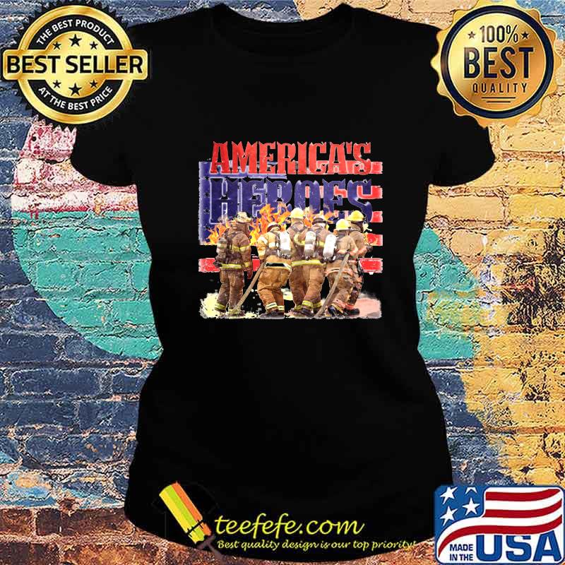 Firefighter america's heroes american flag independence day s Ladies tee Firefighter america's heroes american flag independence day s Ladies tee