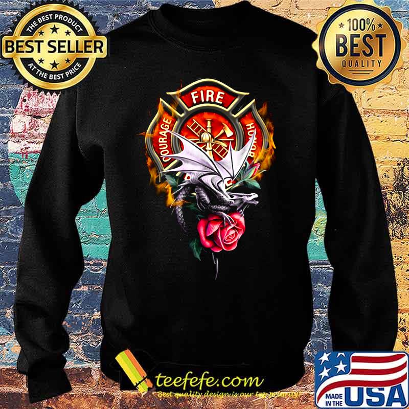 Firefighter fire courage honor dragon rose s Sweater Firefighter fire courage honor dragon rose s Sweater