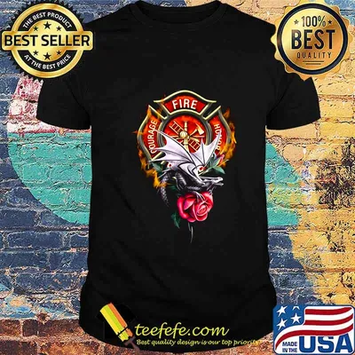 Firefighter fire courage honor dragon rose shirt