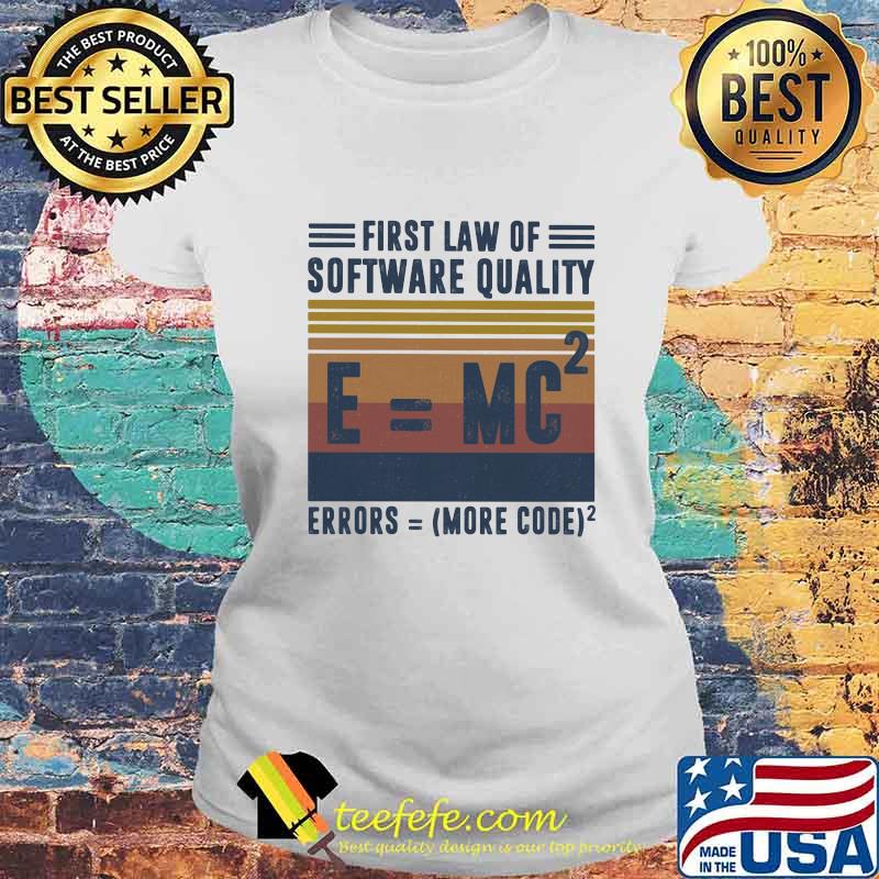 First law of software quality errors more code vintage retro s Laides tee First law of software quality errors more code vintage retro s Laides tee
