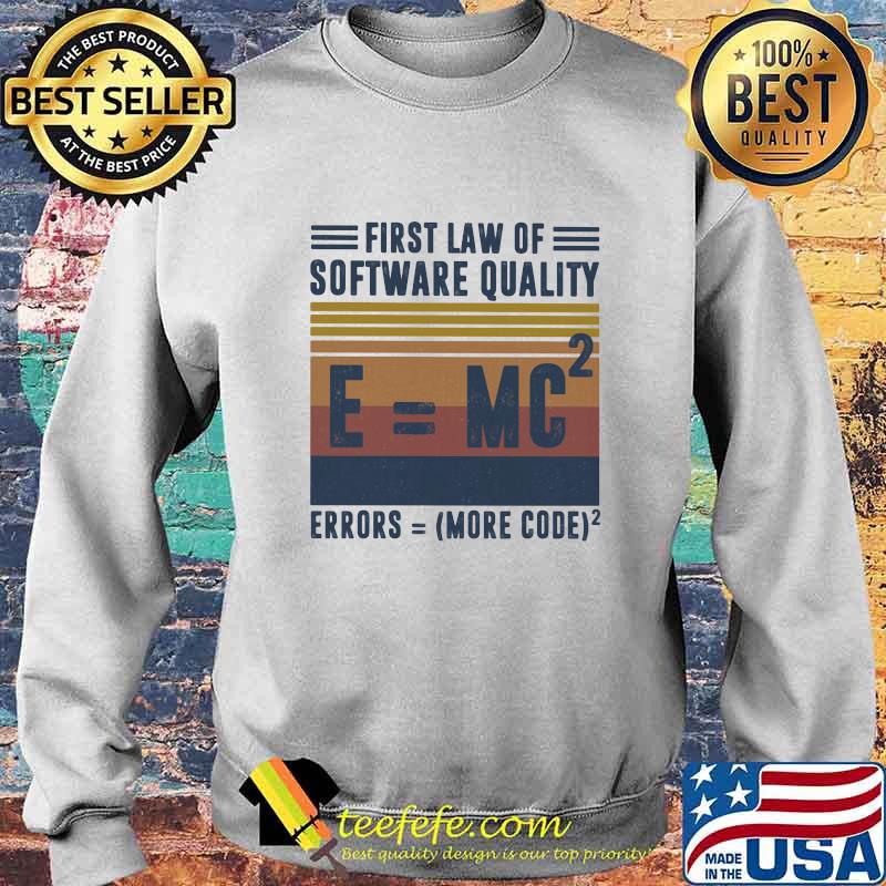 First law of software quality errors more code vintage retro s Sweater First law of software quality errors more code vintage retro s Sweater