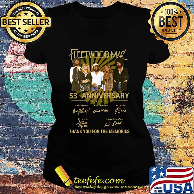 Fleet wood mac 53rd anniversary 1967 2020 thank you for the memories signatures s Ladies tee Fleet wood mac 53rd anniversary 1967 2020 thank you for the memories signatures s Ladies tee