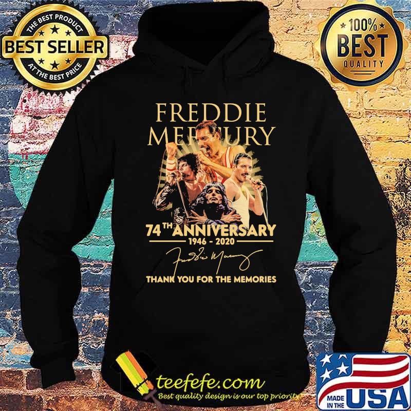 Freddie mercury 74th anniversary 1946 2020 thank you for the memories signature s Hoodie Freddie mercury 74th anniversary 1946 2020 thank you for the memories signature s Hoodie