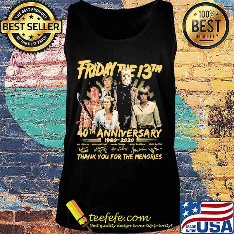 Friday the 13th 40th anniversary 1980 2020 thank you for the memories signatures s Tank top Friday the 13th 40th anniversary 1980 2020 thank you for the memories signatures s Tank top