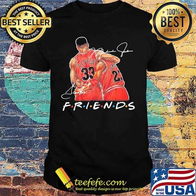 Friends scottie pippen and michael jordan basketball signatures shirt