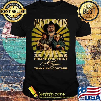 Garth brooks 1985 35 years from the first thank and continue signature shirt