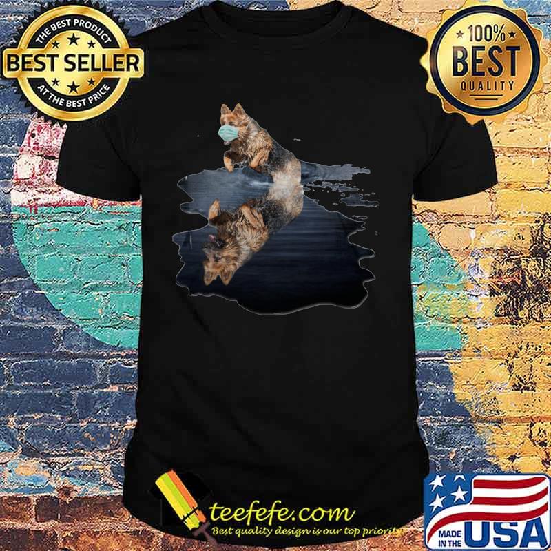 German shepherd dog mask water reflection shirt