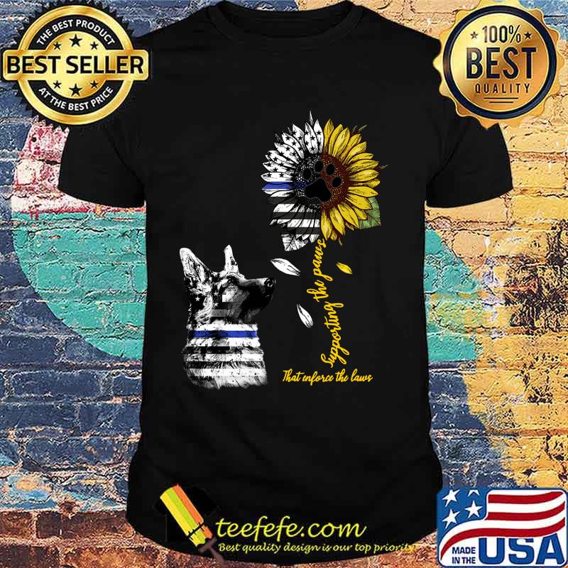 German shepherd supporting the paws that enforce the laws sunflower american flag independence day shirt German shepherd supporting the paws that enforce the laws sunflower american flag independence day shirt