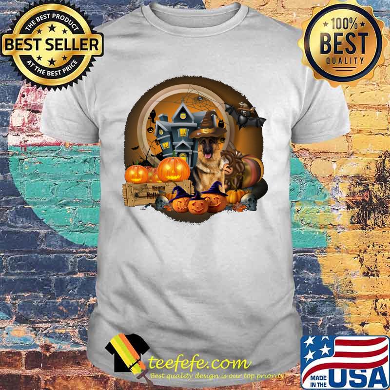 German Shepherd Witch Pumpkin Witch Halloween shirt