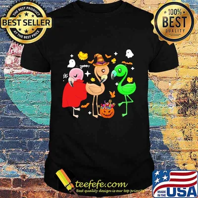 GHOST BOOO FLAMINGOS PUMPKIN HALLOWEEN SHIRT