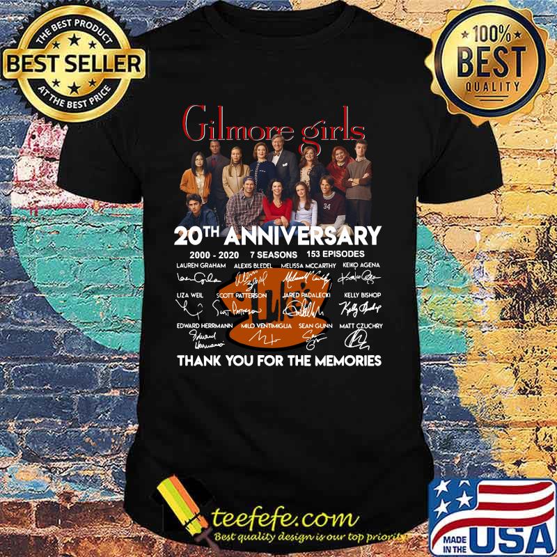 Gilmore girls 20th anniversary 2000 2020 7 seasons 153 episodes thank you for the memories signatures shirt Gilmore girls 20th anniversary 2000 2020 7 seasons 153 episodes thank you for the memories signatures shirt