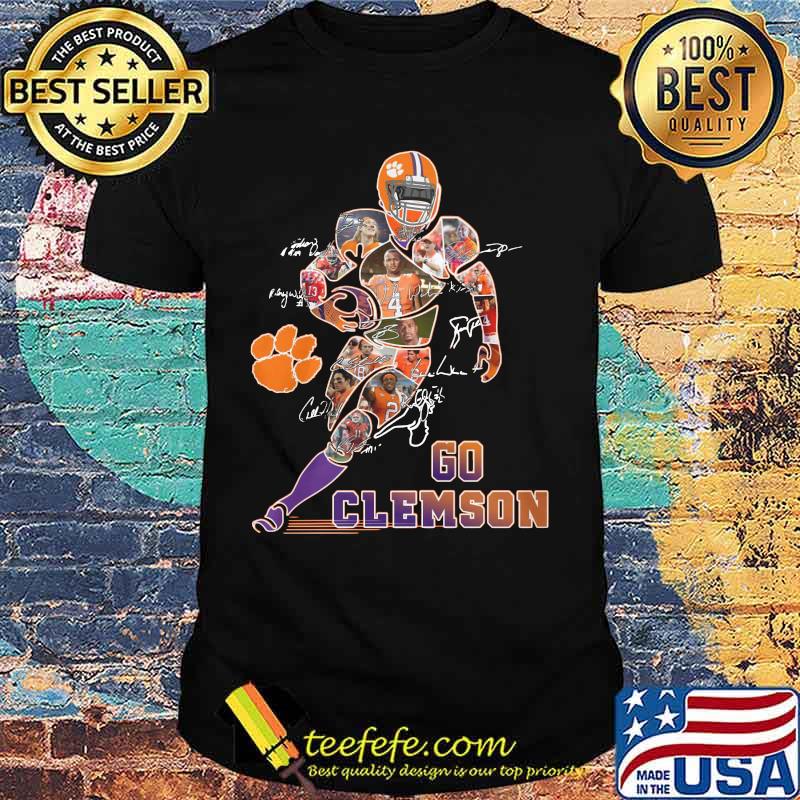 Go clemson tigers football players signatures shirt