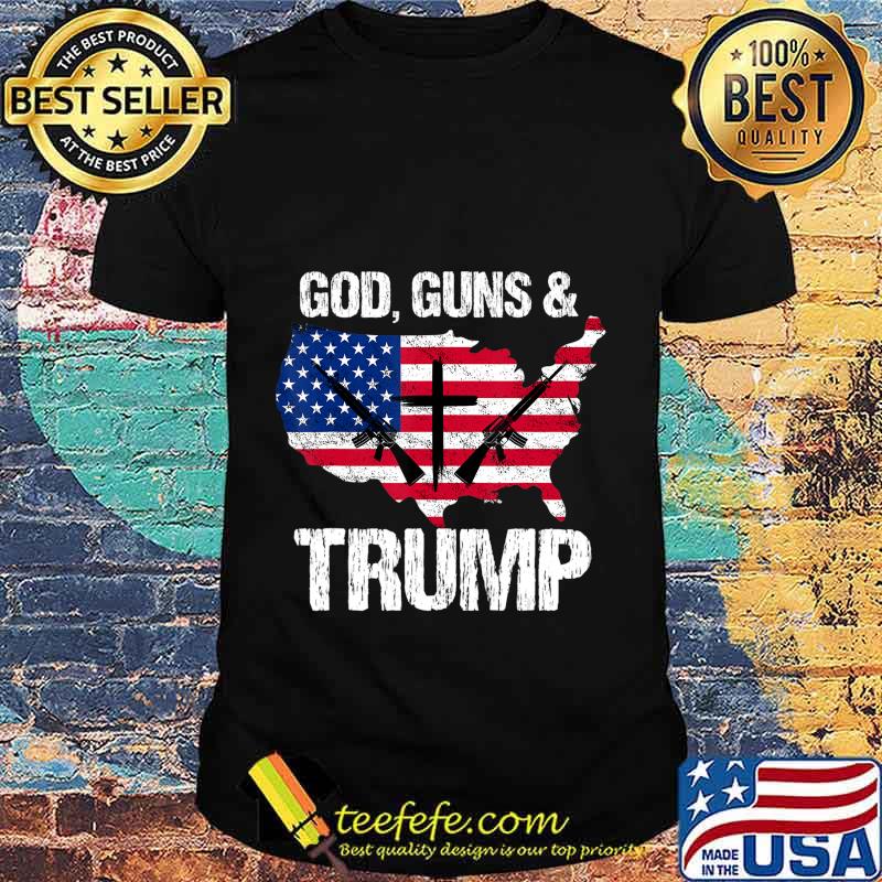 God Guns and Trump 2020 Pride USA Flag Tee 2nd Amendment T-Shirt