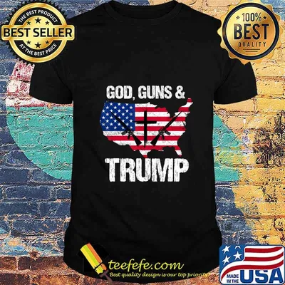 God Guns and Trump 2020 Pride USA Flag Tee 2nd Amendment T-Shirt