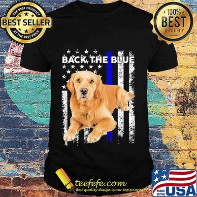 Golden Retriever Independence day back the blue shirt