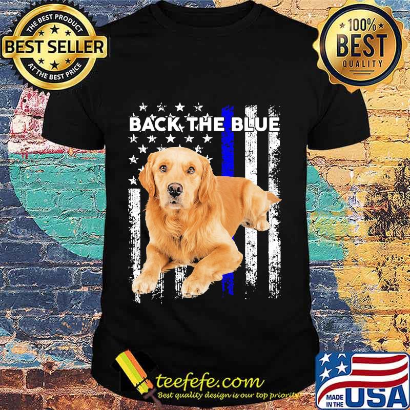 Golden Retriever Independence day back the blue shirt