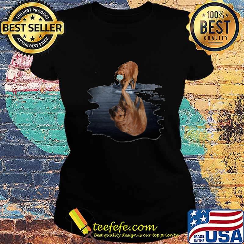 Golden retriever mask water reflection s Ladies tee Golden retriever mask water reflection s Ladies tee