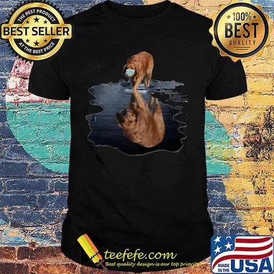Golden retriever mask water reflection shirt