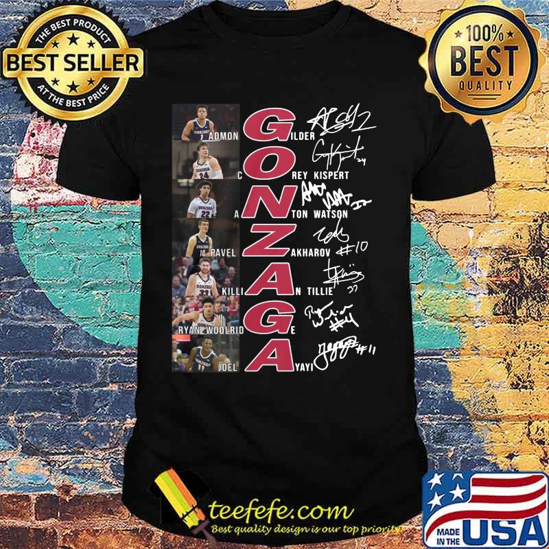 Gonzaga bulldogs basketball players signatures shirt
