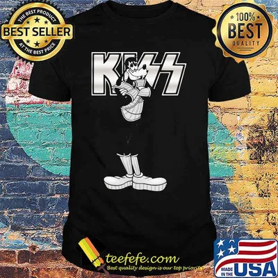 Goofy dog kiss band shirt