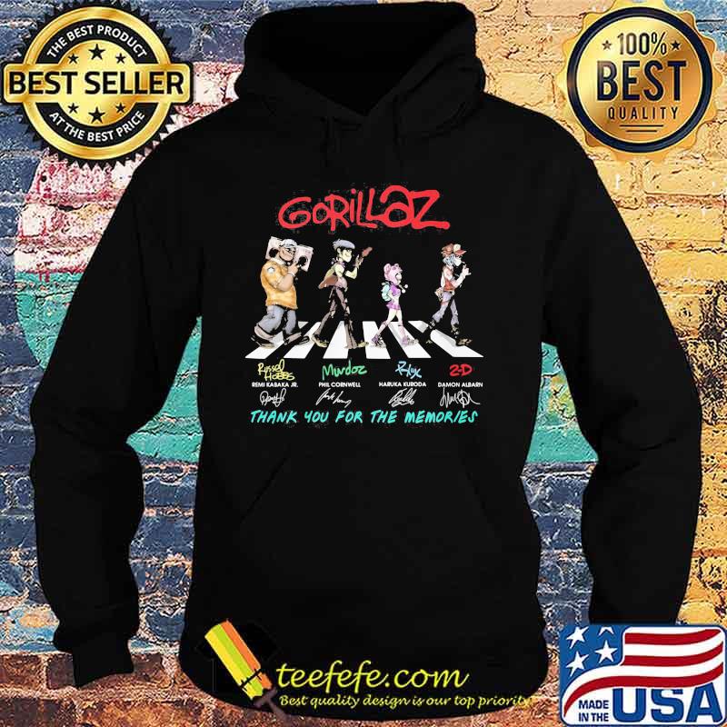 Gorillaz crossing the line thank you for the memories signatures s Hoodie Gorillaz crossing the line thank you for the memories signatures s Hoodie