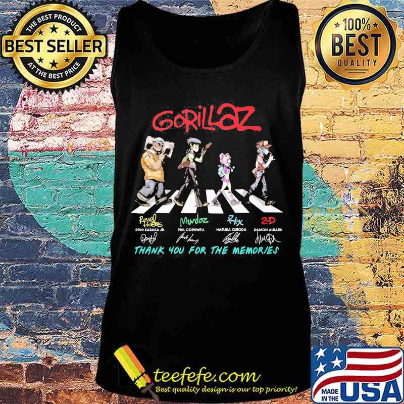 Gorillaz crossing the line thank you for the memories signatures s Tank top Gorillaz crossing the line thank you for the memories signatures s Tank top