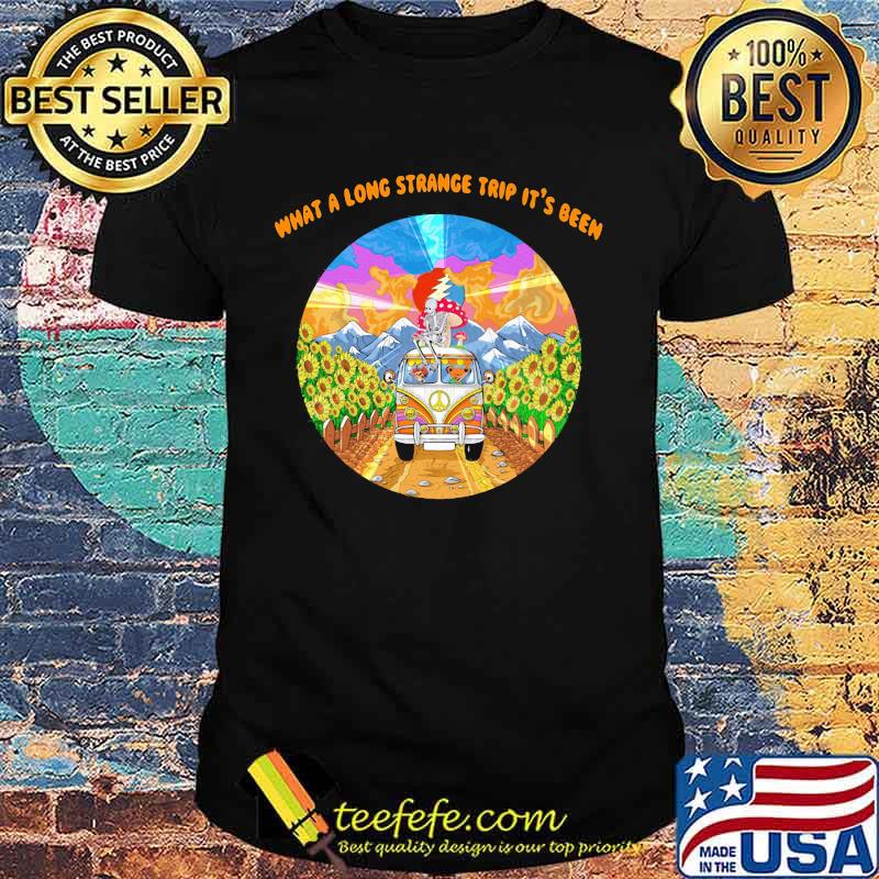 Grateful dead bus what a long strange trip it's been sunflowers shirt