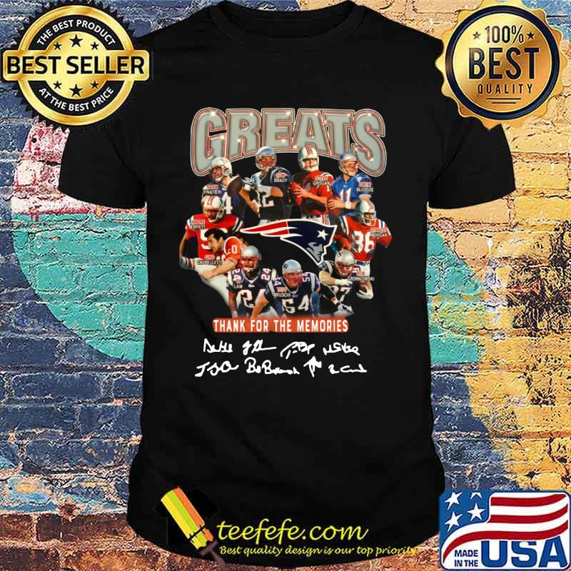 Greats new england patriots thank you for the memories signatures shirt