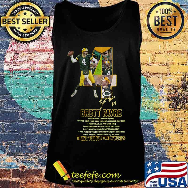 Green bay packers 4 brett favre thank you for the memories signature s Tank top Green bay packers 4 brett favre thank you for the memories signature s Tank top