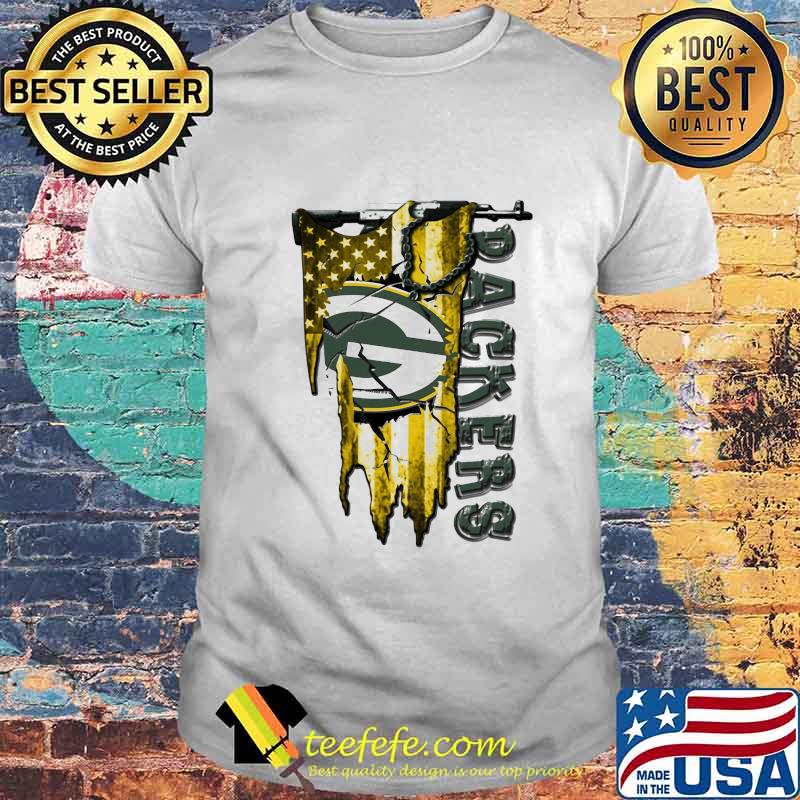 Green bay packers football america flag independence day shirt