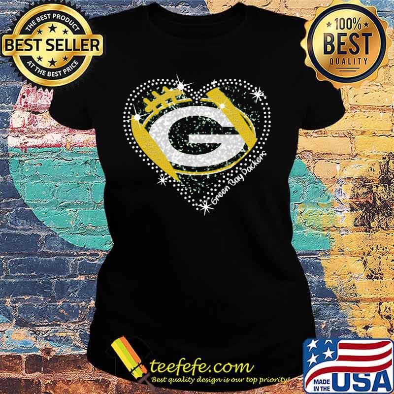 Green bay packers football logo heart s Ladies tee Green bay packers football logo heart s Ladies tee