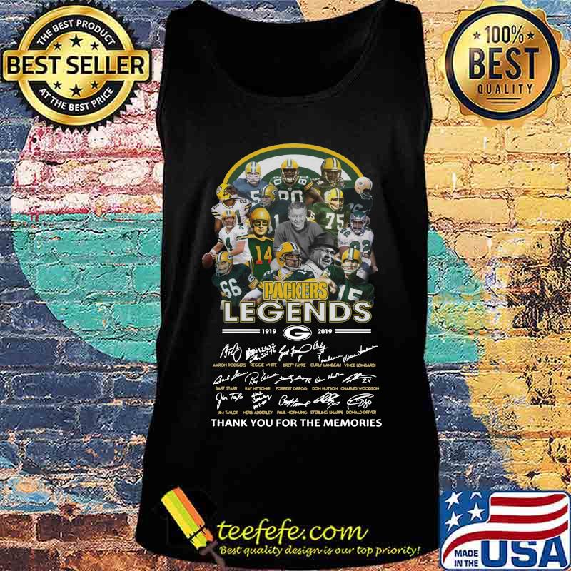 Green bay packers legends 1919 2020 thank you for the memories signatures s Tank top Green bay packers legends 1919 2020 thank you for the memories signatures s Tank top